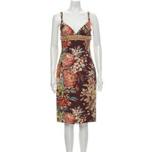 DOLCE & GABBANA Linen Midi Length Dress Size: S |